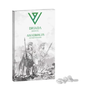Anadrolus 50 Driada Medical EU Anadrolus 50 Driada Medical EU product packaging and tablets