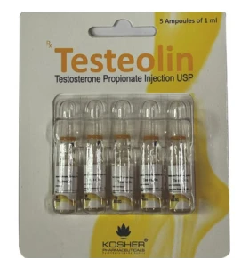 Testeolin 100 Kosher Pharma INT product pack with 5 ampoules