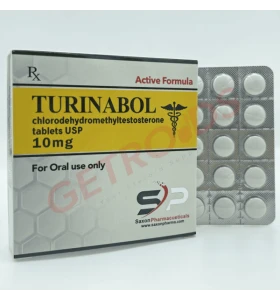 Turinabol 10 mg 50 Tablets Saxon Pharma USA Turinabol 10 mg 50 tablets by Saxon Pharma USA product packaging