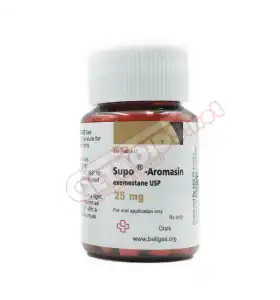 Supo Aromasin 25 mg 50 tablets by Beligas Pharma USA product packaging
