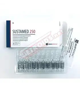 SUSTAMED 250 Deus Medical 10 ampoules 1ml 250mg per ml SUSTAMED 250 Deus Medical box with 10 ampoules 1ml 250mg per ml