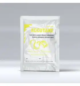 Accutane 20 mg 100 tablets by Dragon Pharma product packaging