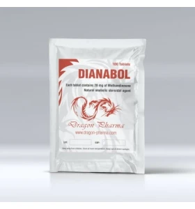 Dianabol 20 mg 100 tablets by Dragon Pharma product packaging