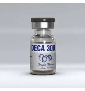 Deca 300 mg 10 ml Dragon Pharma vial Deca 300 mg 10 ml vial by Dragon Pharma product packaging