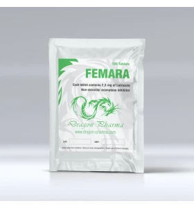 Femara 2.5 mg 100 Tablets Dragon Pharma Femara 2.5 mg 100 tablets by Dragon Pharma product packaging