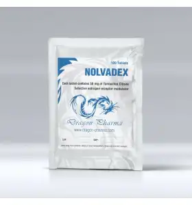Nolvadex 20 mg 100 Tablets Dragon Pharma Nolvadex 20 mg 100 tablets by Dragon Pharma product packaging