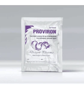 Proviron 25 mg 100 tablets by Dragon Pharma product packaging