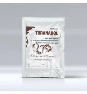 Turanabol 20 mg 100 Tablets Dragon Pharma Turanabol 20 mg 100 tablets by Dragon Pharma product packaging