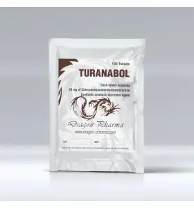 Turanabol 20 mg 100 Tablets Dragon Pharma Turanabol 20 mg 100 tablets by Dragon Pharma product packaging