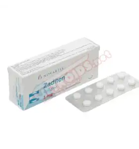 Zaditen Ketotifen 1mg 30 Tablets Novartis Zaditen Ketotifen 1mg 30 tablets by Novartis product pack