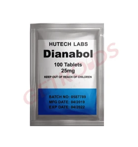 Dianabol 25 mg 100 tablets by Hutech Labs USA product packaging