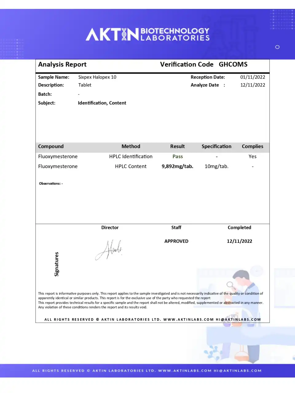 Sixpex Halopex 10 lab report image