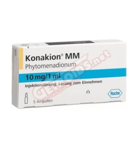 Konakion MM Vitamin K1 10 mg 5 ampoules 1 ml Roche Konakion MM Vitamin K1 10 mg 5 ampoules 1 ml by Roche packaging