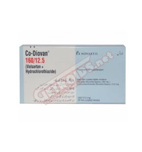 Co-Diovan 160/12.5 mg 28 Tablets Novartis Co-Diovan 160/12.5 mg 28 tablets by Novartis product packaging