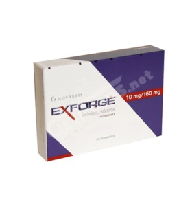 Exforge 10/160 mg 28 Tablets Novartis Exforge 10/160 mg 28 tablets by Novartis product packaging