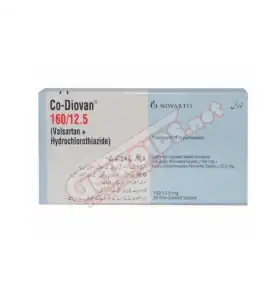 Co-Diovan 160/12.5 mg 28 Tablets Novartis Co-Diovan 160/12.5 mg 28 tablets by Novartis product packaging