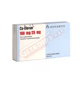 Co-Diovan 160/25 mg 28 Tablets Novartis Co-Diovan 160/25 mg 28 tablets by Novartis product packaging