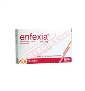 Enfexia 500 mg 20 tablets by Bilim product packaging
