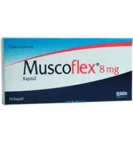 Muscoflex 8 mg 14 Capsules Bilim Pharmacy Muscoflex 8 mg 14 capsules by Bilim Pharmacy product packaging