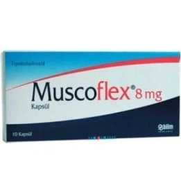 Muscoflex 8 mg 14 Capsules Bilim Pharmacy Muscoflex 8 mg 14 capsules by Bilim Pharmacy product packaging