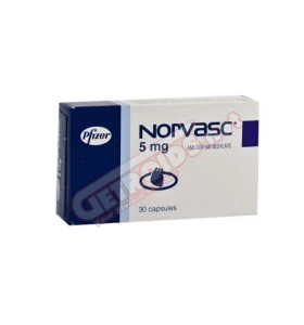 Norvasc 5 mg 30 tablets by Pfizer product pack