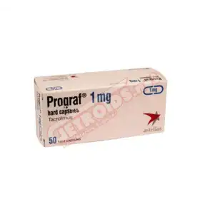 Prograf 1mg 50 tablets by Astellas Pharma packaging view