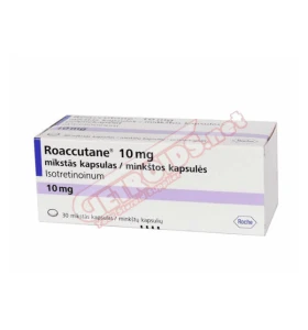 Roaccutane 10 mg 30 capsules by Roche product packaging