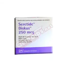 Seretide Diskus Advair 250 mcg 60 Doses GlaxoSmithKline Seretide Diskus Advair 250 mcg 60 doses by GlaxoSmithKline product packaging