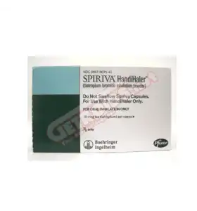 Spiriva HandiHaler 18mg 30 Capsules Boehringer Ingelheim Spiriva HandiHaler 18mg 30 capsules by Boehringer Ingelheim product pack