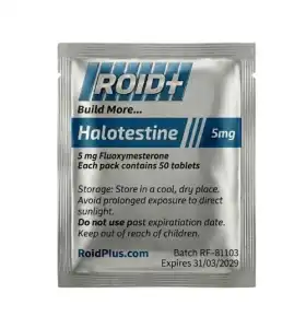 Halotestine 5mg 300 Tablets Roid Plus Halotestine 5mg 300 tablets by Roid Plus product packaging