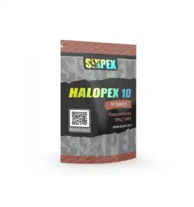 Halopex 10 mg 30 Tablets Sixpex USA Halopex 10 mg 30 Tablets by Sixpex USA product packaging