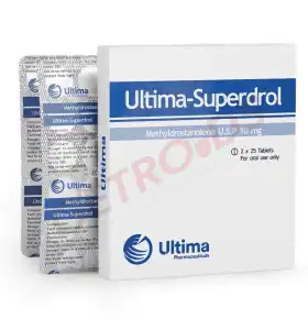 Ultima Superdrol 10 mg 50 Tablets Ultima Pharma USA Ultima Superdrol 10 mg 50 tablets by Ultima Pharma USA product packaging