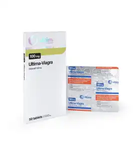 Ultima Viagra 100 mg 50 tablets by Ultima Pharma INT product pack